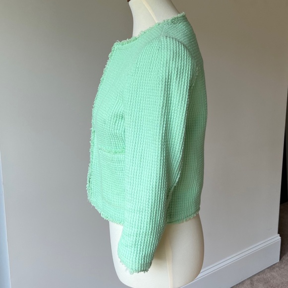 Zara Basic Light Green Blazer/Jacket Bracelet Sleeve Size Small - Picture 2 of 9
